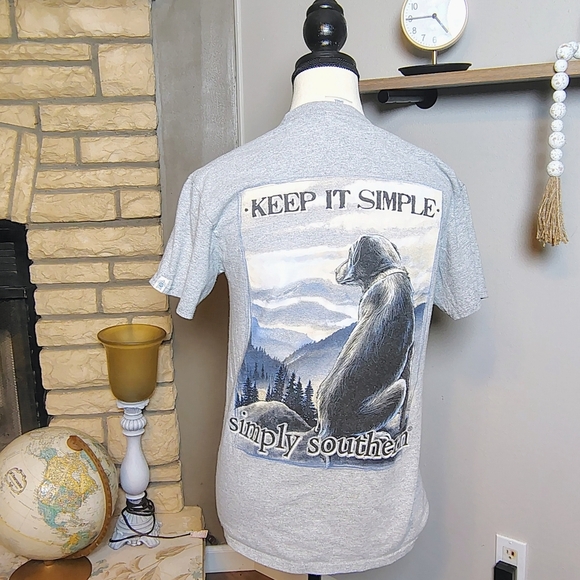 Simply Southern Gray 'Keep It Simple' Dog Tee - Picture 1 of 3